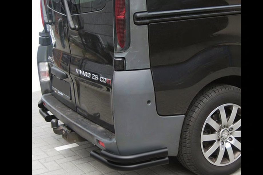 Opel Vivaro 2001–2015 Bakre hörnbågar AK003-Подвійний Svart (rostfritt stål) Image