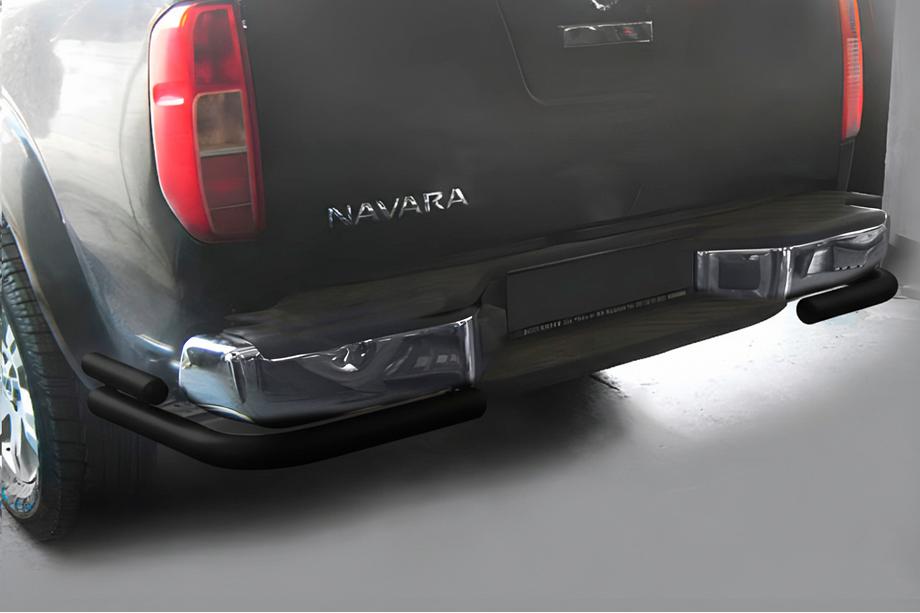 Nissan Navara 2006–2015 Bakre skyddsbåge AK003-Double Black (rostfritt stål) Image