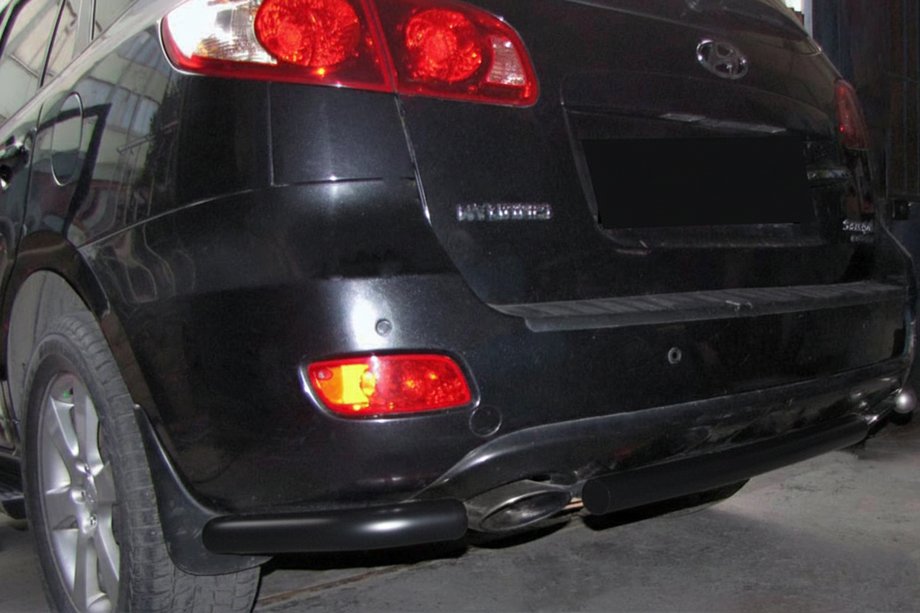 Hyundai Santa Fe 2 2006–2012 Bakre hörn till centrumbåge AK0073 Black (2 st, rostfritt stål) Image