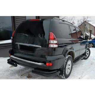 Bakre dubbla hörnbågar AK003-2 Black (2 st., rostfritt stål) Toyota Land Cruiser Prado 120 2002–2009 foto 1