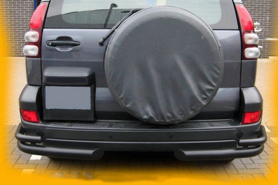 Toyota Land Cruiser Prado 120 2002–2009 Bakre dubbla hörnbågar AK003-2 Black (2 st., rostfritt stål) Foto 4