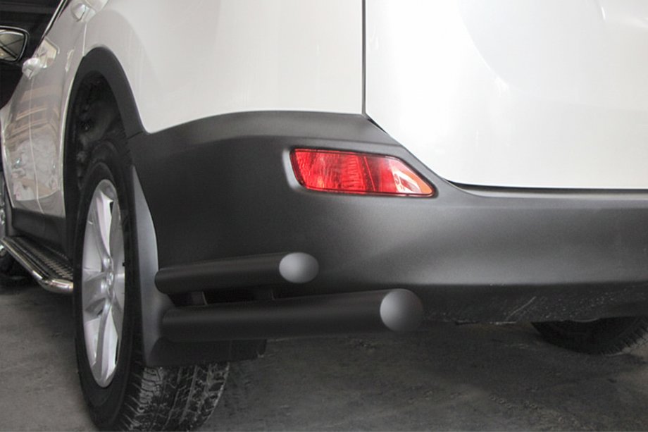 Toyota Rav 4 2013–2018 Bakre hörnbågar AK003-dubbel Black (rostfritt stål) Image
