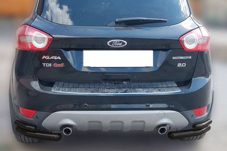 Ford Kuga 2008–2013 Bakre dubbla hörnbågar AK003-double Black (2 st, rostfritt stål) Image
