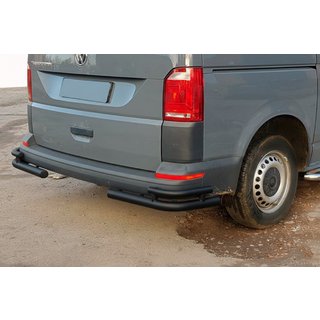 Bakre hörnskydd AK003-Double Black (2 st, rostfritt stål) Volkswagen T6 2015–2024 foto 1
