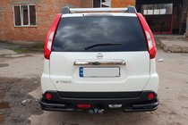 Nissan X-trail T31 2007–2014 Bakre hörnbågar AK003-Double Black (2 st, rostfritt stål) foto 2