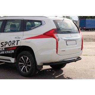 Bakre skyddsbåge AK005 Black (rostfritt stål) Mitsubishi Pajero Sport 2015– foto 1