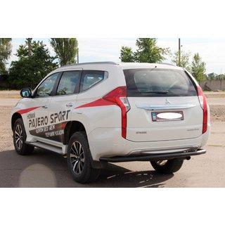 Bakre skyddsbåge AK005 Black (rostfritt stål) Mitsubishi Pajero Sport 2015– foto 2
