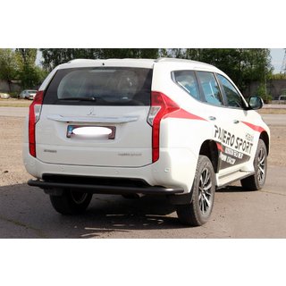 Bakre skyddsbåge AK005 Black (rostfritt stål) Mitsubishi Pajero Sport 2015– foto 3