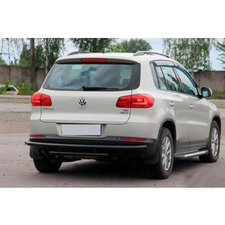 Bakre skyddsbåge AK002-2 Black (rostfritt stål) Volkswagen Tiguan 2007–2016 foto 3