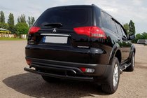 Mitsubishi Pajero Sport 2008–2015 Bakre skyddsbåge AK002-2 Black (2 st, rostfritt stål) foto 2