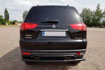 Mitsubishi Pajero Sport 2008–2015 Bakre skyddsbåge AK002-2 Black (2 st, rostfritt stål) foto 1