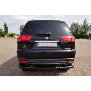 Bakre skyddsbåge AK002-2 Black (2 st, rostfritt stål) Mitsubishi Pajero Sport 2008–2015 foto 1