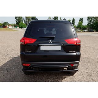 Bakre skyddsbåge AK002-2 Black (2 st, rostfritt stål) Mitsubishi Pajero Sport 2008–2015 foto 4