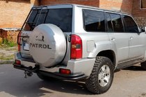 Nissan Patrol Y61 1997–2011 Bakre skyddsbåge AK005-3 Black (rostfritt stål) foto 3