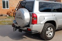 Nissan Patrol Y61 1997–2011 Bakre skyddsbåge AK005-3 Black (rostfritt stål) foto 4
