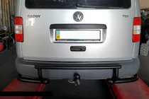 Volkswagen Caddy 2004–2010 Bakre båge AK003-3 Black (2 st, rostfritt stål) foto 1