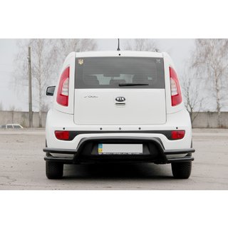 Bakre skyddsbåge AK007-2 Black (rostfritt stål) Kia Soul II 2013–2018 foto 2