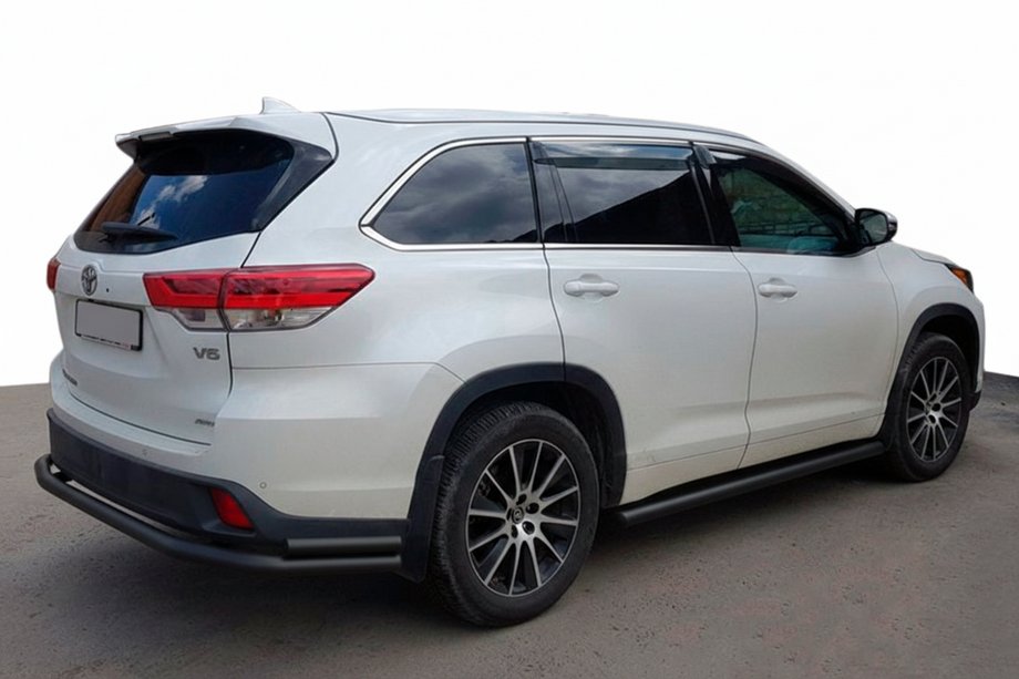 Toyota Highlander 2013–2019 Bakre skyddsbåge AK005-2 Black (2 st, rostfritt stål) Image