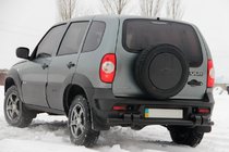 Chevrolet Niva 1998–2020 Bakre skyddsbåge AK015 Black (rostfritt stål) foto 3