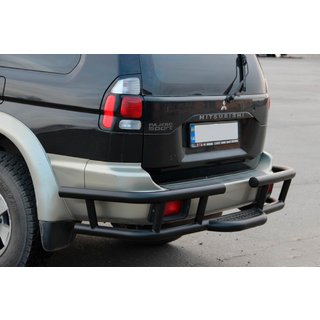 Bakre skyddsbåge AK-Special Black (rostfritt stål) Mitsubishi Pajero Sport 1996–2007 foto 1