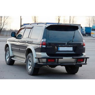 Bakre skyddsbåge AK-Special Black (rostfritt stål) Mitsubishi Pajero Sport 1996–2007 foto 2