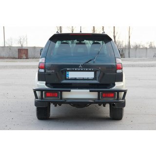 Bakre skyddsbåge AK-Special Black (rostfritt stål) Mitsubishi Pajero Sport 1996–2007 foto 4