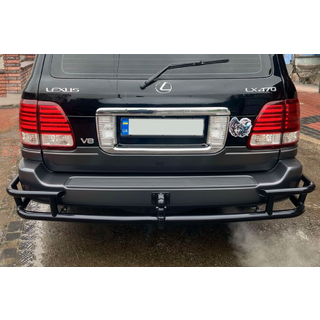 Bakre skyddsbåge AK009-15 Black (rostfritt stål) Lexus LX470 1998–2007 foto 3