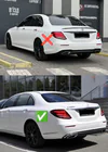 Mercedes E-klass W213 2016–2023 Bakre diffuser med avgasändrör E53-Design Silver (för Base) foto 10
