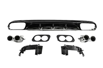Mercedes E-klass W213 2016–2023 Bakre diffuser med avgasändrör E53-Design Silver (för Base) foto 1
