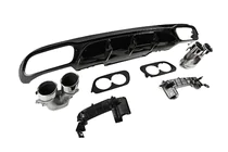 Mercedes E-klass W213 2016–2023 Bakre diffuser med avgasändrör E53-Design Silver (för Base) foto 3
