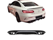 Mercedes E-class coupé C238 2016–2024 Bakre diffusor Black med Chrome ändrör (AMG53-design) foto 3