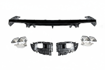 Mercedes E-class coupé C238 2016–2024 Bakre diffuser Black med Chrome ändrör (AMG63-design) foto 2