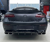 Mercedes E-class coupé C238 2016–2024 Bakre diffuser Black med Chrome ändrör (AMG63-design) foto 4