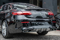 Mercedes E-class coupé C238 2016–2024 Bakre diffuser Black med Chrome ändrör (AMG63-design) foto 3