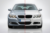 BMW 3-serie E90/E91 2005–2011 M-Sport bodykit (för E90 2008-2011) Enkel avgasanläggning med utblås på båda sidor foto 1