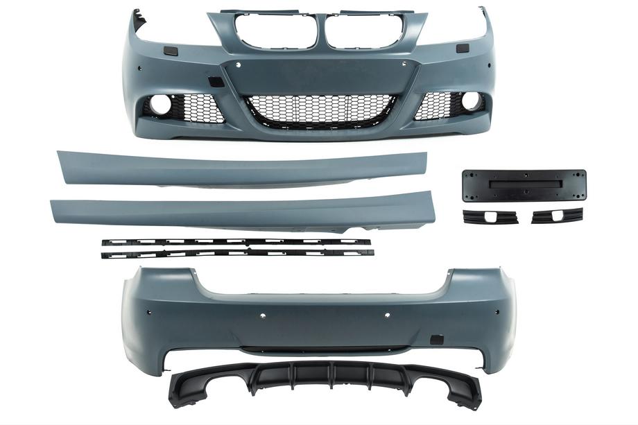 BMW 3-serie E90/E91 2005–2011 M-Sport bodykit (för E90 2008-2011) Dubbla avgasutblås på ena sidan Foto 5