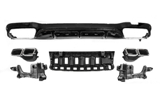 Mercedes E-klass W213 2016–2023 Bakre diffuser med avgasutblås E63-Design Black (för AMG/AMG-Line 2016-2020) foto 1
