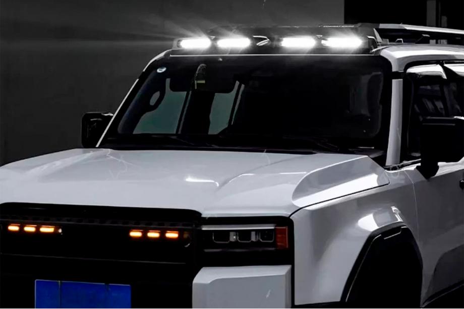 Toyota Land Cruiser Prado 250 2023– Vindrutevisir med LED (Svart) Foto 2