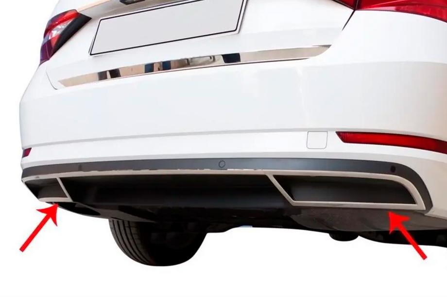 Skoda Superb 2015–2024 Carmos stötfångarändar i rostfritt stål (2 st) Image