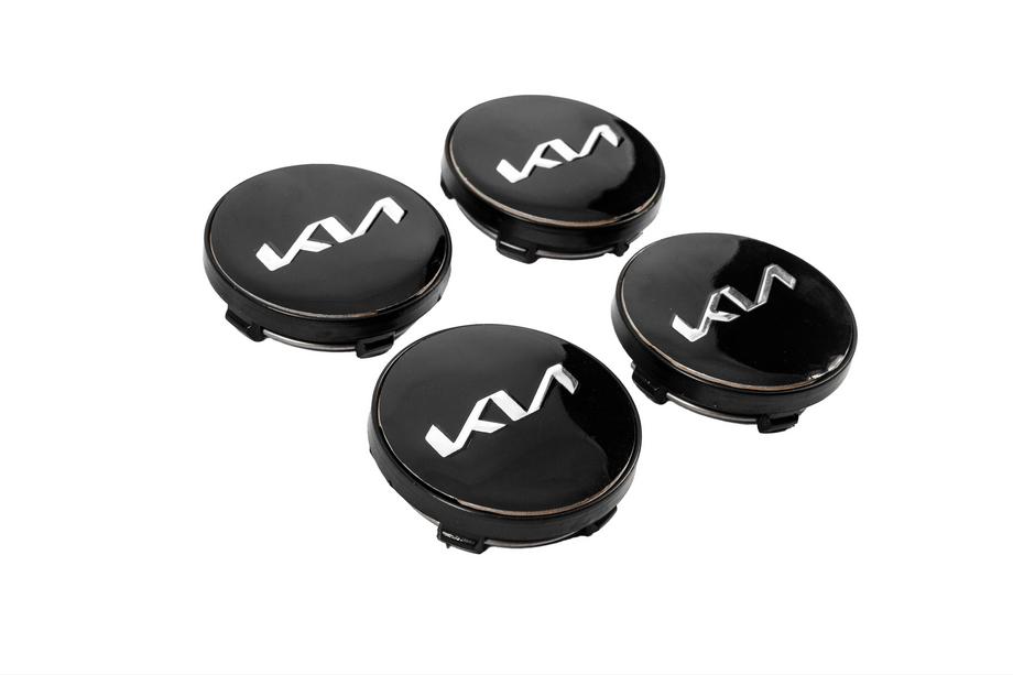 KIA Navkåpor till fälgar 60/56 mm (svarta med krom, 4 st) Foto 3