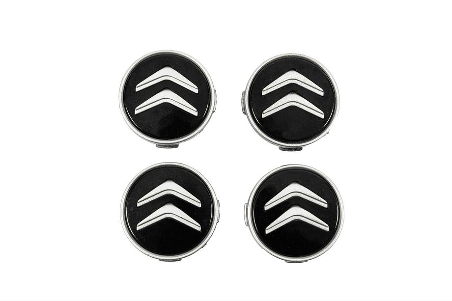 Citroen Navkåpor till fälgar 60/56 mm (svarta med krom, 4 st) Image