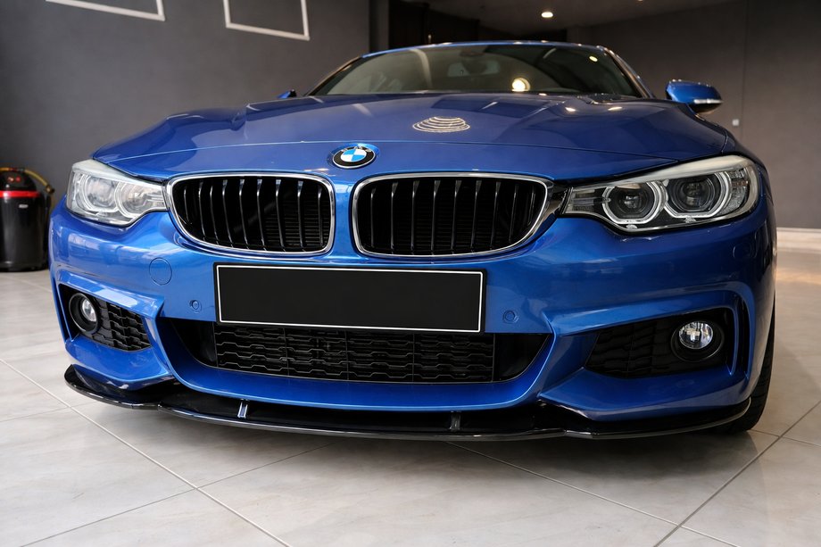 BMW 4-serie F32/F33/F36 2012–2020 Frontspoilerläpp Lip EuroCap (för M-Sport, 2014-2017, blank svart) Foto 1