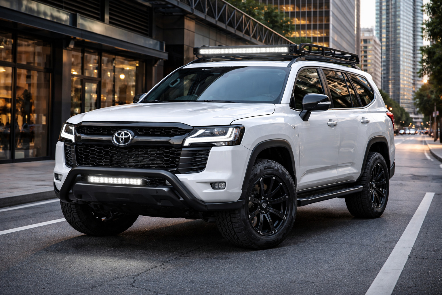 Startuppgradering av Toyota Land Cruiser 300 för stan – utan kitsch