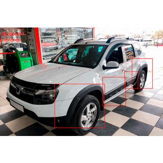 Hjulhusbreddare med lister EuroCap (12 st, släta, mattsvart, ABS) Renault Duster 2008–2017 foto 1