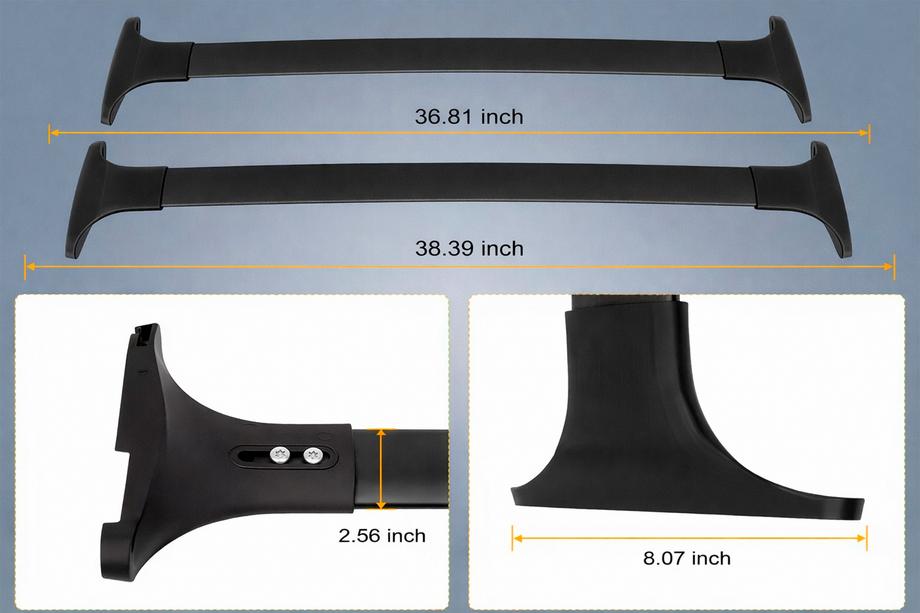 Ford Ecosport 2013–2022 Takräcke (lastbågar) för integrerade takrails OEM (2 st) Svart Foto 7