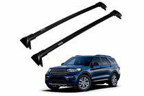 Ford Explorer 2019– Takräcke (lastbågar) för integrerade takrails OEM (2019-2023, 2 st) Svart foto 2