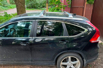 Honda CRV 2012–2016 Takräcke (lastbågar) för integrerade takrails OEM (2 st) Svart foto 2