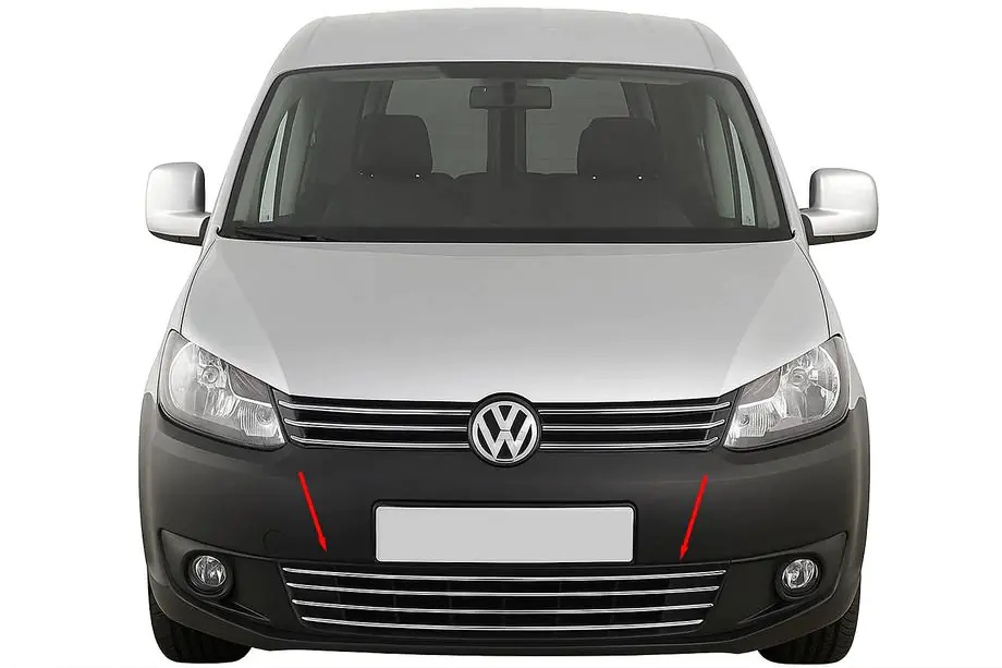 Volkswagen Caddy 2010–2015 Helgjutet stötfångargaller (rostfritt) Image