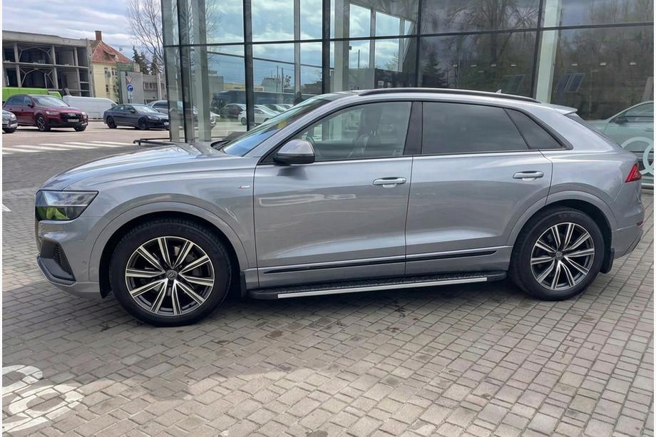 Audi Q8 2018– Sidosteg Bosphorus Grey (2 st, aluminium) Image