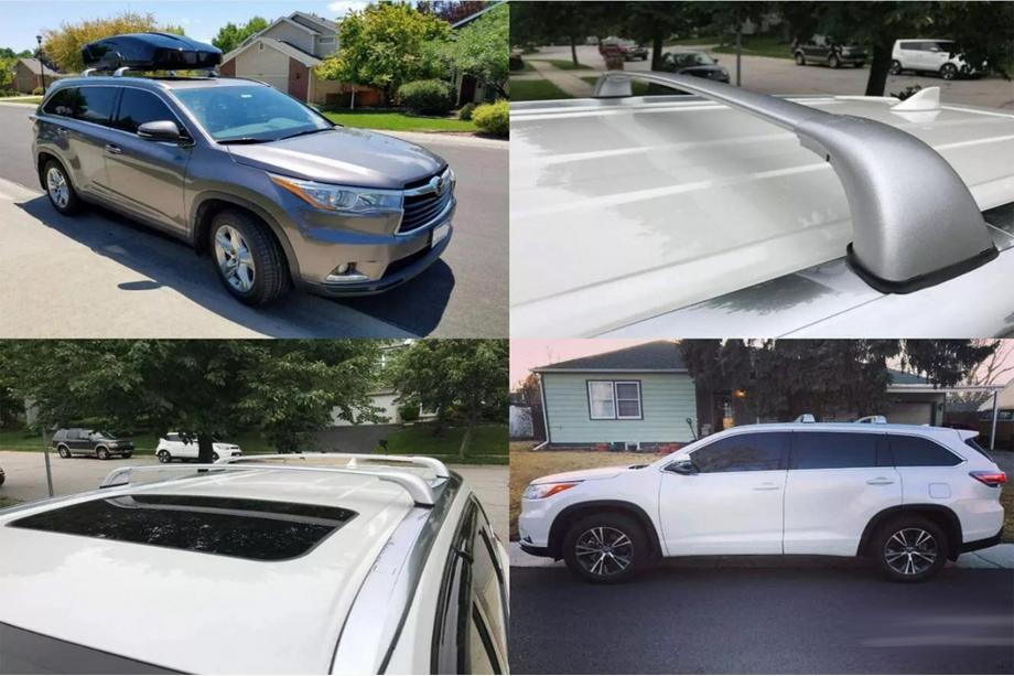 Toyota Highlander 2013–2019 Takräcke (lastbågar) för integrerade takrails OEM (2 st) Grå Foto 2
